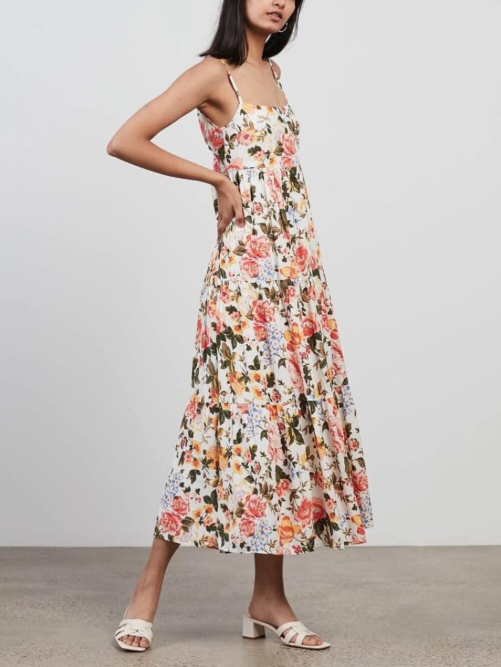 Faithfull the Brand floral midi summer dress Size Small